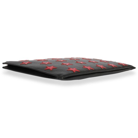 Saint Laurent Black & Red Leather Star Clutch - Picture 4 of 7